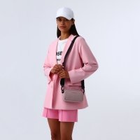 Сумка женская на молнии, TEXTURA, маленький размер, длинный ремень, цвет розовый