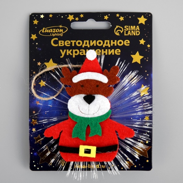 Световая подвеска &laquo;Олень&raquo; 10 см, батарейки LR44х3 (в комплекте), свечение мульти
