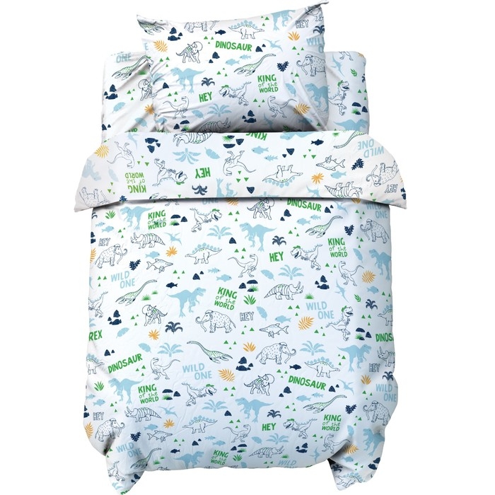 Комплект постельного белья Комплект постельного белья "Крошка Я" Hello, Dino 112*147 см, 60*120+20 см, 40*60 см, 100% хлопок