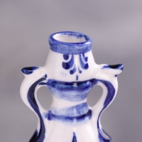 Подсвечник гжель «Надежда» бело-синий, керамика, Подсвечник гжель «Надежда» бело-синий, керамика,