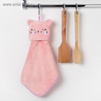 Кухонное полотенце Доляна "Кошка", р-р. 30х30 см, микрофибра
