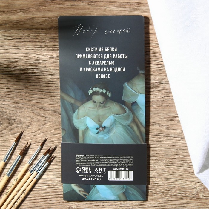 Кисть для рисования набор 12 шт. белка &laquo;Живу ради искусства&raquo; № 1, 2, 3, 4, 5, 6, 7, 8, 9, 10, 11, 12