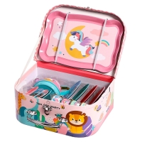 Набор металлической посуды &laquo;Единорожки&raquo;, 14 предметов, в чемодане