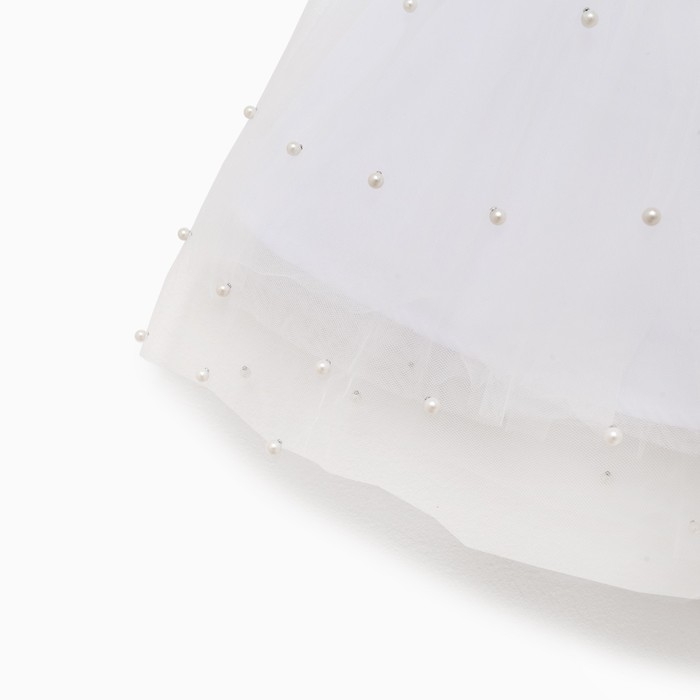 Платье детское с бусинками KAFTAN р. 32 (110-116 см), белый