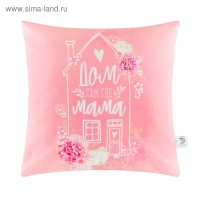 Наволочка декоративная Этель &laquo;Мама&raquo; 40х40 см, 100% п/э, велюр