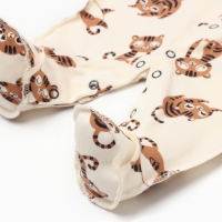 Комбинезон Крошка Я "Тигруля", рост 68-74 см, бежевый