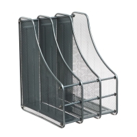 Лоток вертикальный для бумаг, 3 отделения, металлическая сетка, серый Лоток вертикальный для бумаг, 3 отделения, металлическая сетка, серый