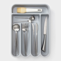 Лоток для столовых приборов, 5 отделений, 35,5&times;26&times;5 см, цвет серый