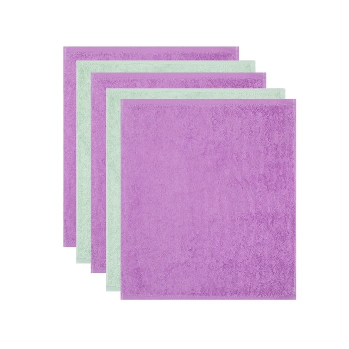 Набор махровых полотенец Этель Summer 30х30 см -5шт, 100% хлопок 340 гр/м2 Набор махровых полотенец Этель Summer 30х30 см -5шт, 100% хлопок 340 гр/м2