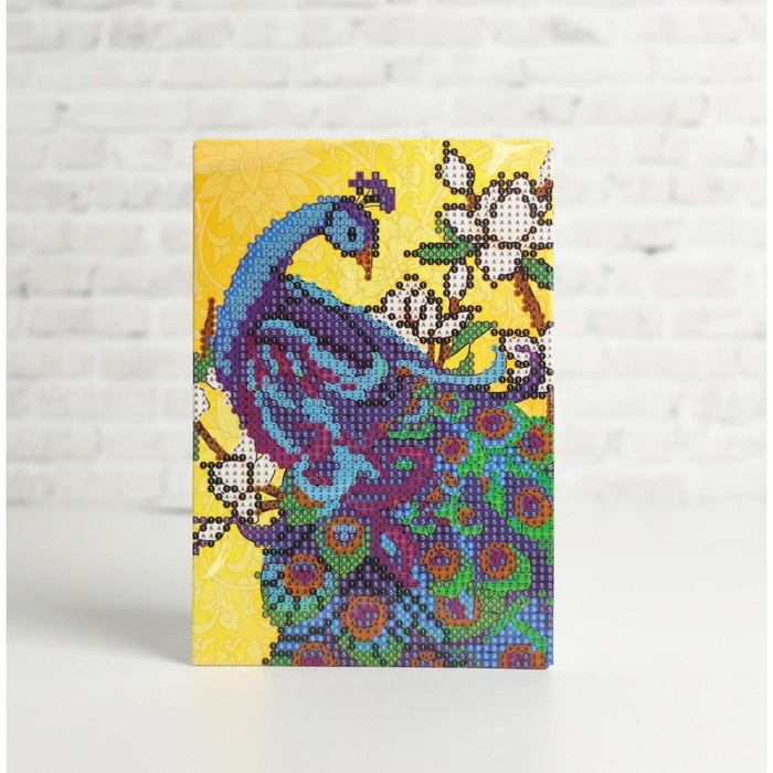 Алмазная мозаика с частичным заполнением на подставке &laquo;Павлин&raquo;, 13 х 19 см, картон