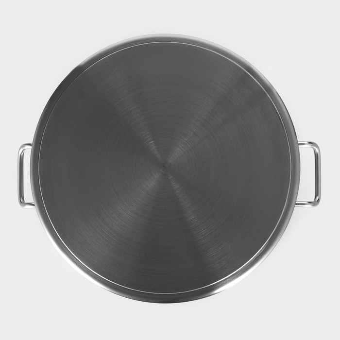 Кастрюля из нержавеющей стали Hanna Kn&ouml;vell, 47 л, d=45 см, h=28 см, толщина 1 мм, дно ТРС, толщина дна 4,6 мм, 201 сталь, металлическая крышка, индукция