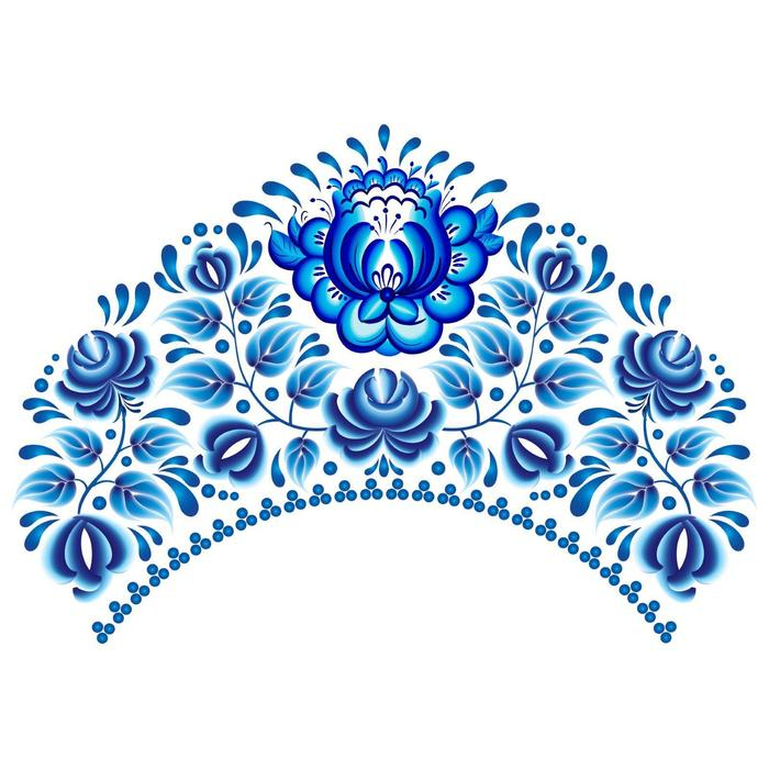 Термотрансфер &laquo;Гжель цветы&raquo;, 31 х 22,5 см, набор 10 шт.