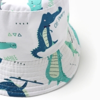 Панама детская KAFTAN "Крокодилы" р.50 белый