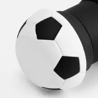 Складная бутылка для воды Football Flex, белая с черным Складная бутылка для воды Football Flex, белая с черным
