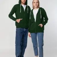 Толстовка на молнии с капюшоном Siverga, темно-зеленая, размер 3XL