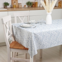 Клеёнка рулонная с тиснением &laquo;Клевер&raquo;, ширина 125 см, рулон 25 м, цвет синий