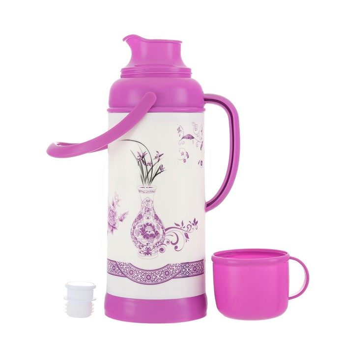 Термос 2 л, со стеклянной колбой 18 х 39 см, фиолетовый Термос 2 л, со стеклянной колбой 18 х 39 см, фиолетовый