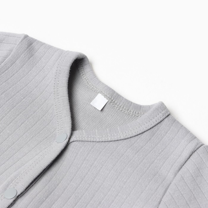 Боди с длинным рукавом, цвет серый, рост 68 см