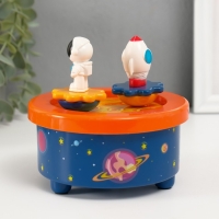 Сувенир музыкальный механический магнитный "Космические приключения" 12,2х12,2х11,5 см