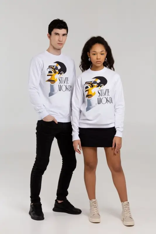 Толстовка &laquo;Меламед. Stevie Wonder&raquo;, белая, размер XS