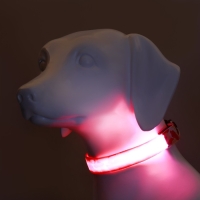 Ошейник с подсветкой Милитари 3 режима свечения размер М, ОШ 32-50 х 2,5 см розовый Ошейник с подсветкой Милитари 3 режима свечения размер М, ОШ 32-50 х 2,5 см розовый