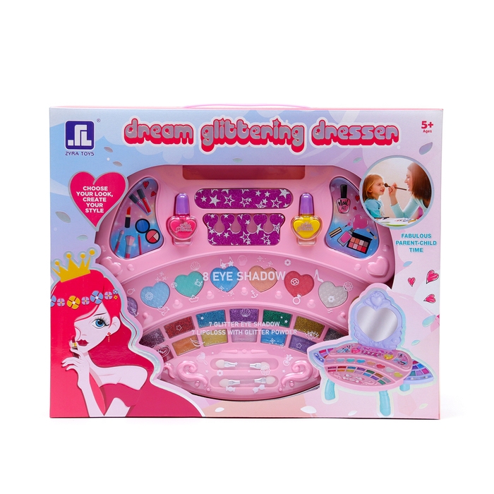 Набор косметики для девочки Набор косметики для девочки "Сверкающая мечта", столик с зеркалом