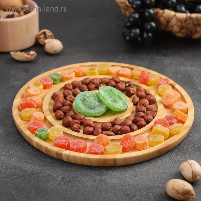 Менажница Доляна &laquo;Гипноз&raquo;, 25&times;25&times;1,5 см, бамбук