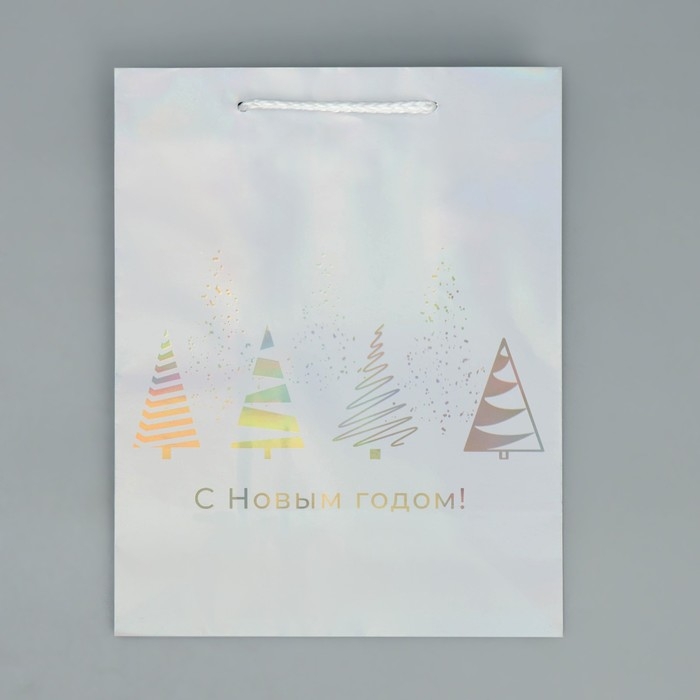 Пакет голографический &laquo;Сказочный лес&raquo;, 18 х 23 х 10 см, Новый год