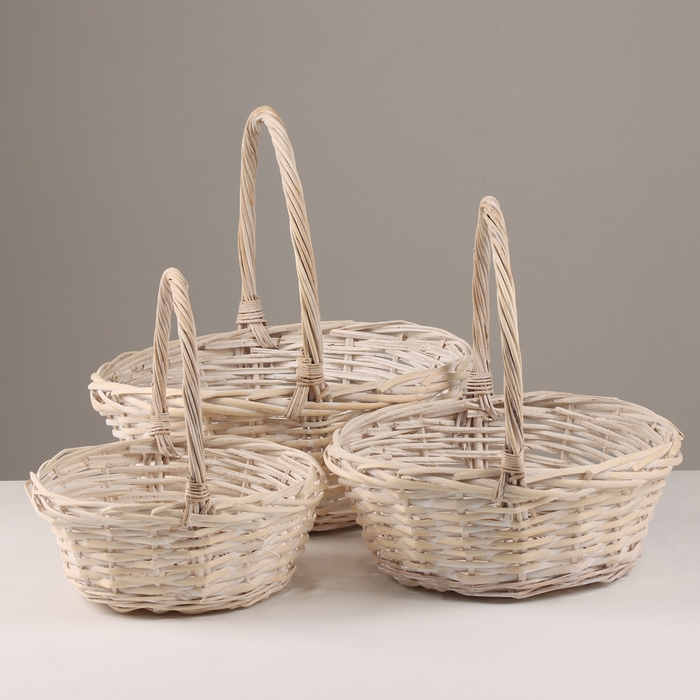 Набор корзин &laquo;Коса&raquo;, 3 шт, 35&times;14/36 см, 30&times;12/31 см, 25&times;10/26 см, ива