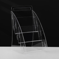 Диспенсер А5, 15,5&times;25&times;23 см, на 3 отделения, оргстекло 2 мм В ЗАЩИТНОЙ ПЛЁНКЕ