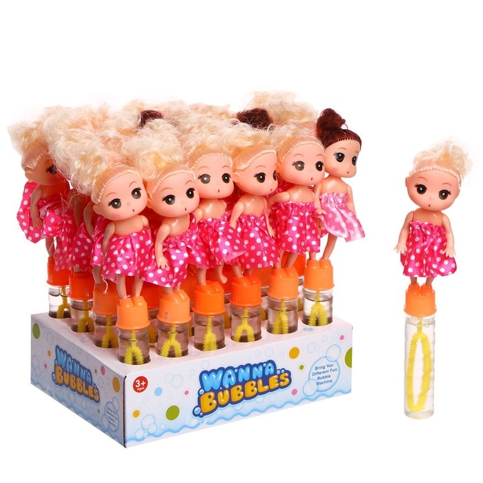 Мыльные пузыри &laquo;Кукла&raquo;, тёмная, 2,5 &times; 2,5 &times; 19,5 см