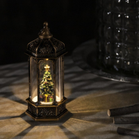 Светодиодная фигура &laquo;Ёлка в ротонде&raquo; 6.3 &times; 14 &times; 6.3 см, пластик, блёстки, батарейки AG13х3 (в комплекте), свечение тёплое белое