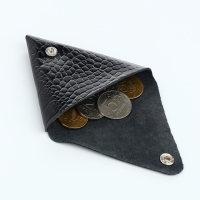 Монетница на кнопке TEXTURA, цвет чёрный