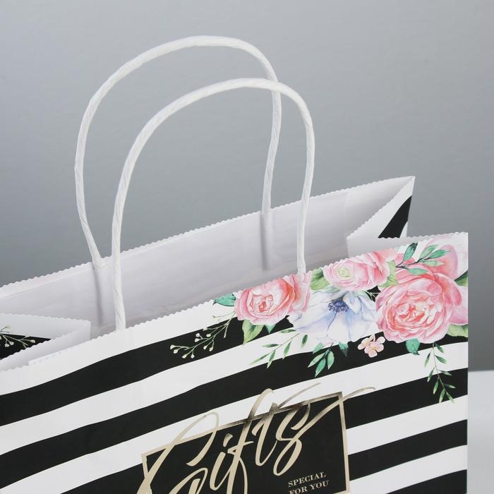 Пакет подарочный крафтовый, упаковка, «Gifts», 25 х 22 х 12 см Пакет подарочный крафтовый, упаковка, «Gifts», 25 х 22 х 12 см