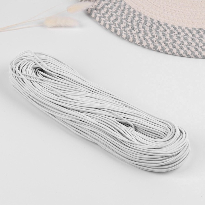 Резинка шляпная, 2 мм, 50 &plusmn; 1 м, цвет белый