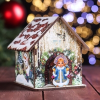 Новогодний домик-копилка "Домик", 10х10х11 см, микс Новогодний домик-копилка "Домик", 10х10х11 см, микс