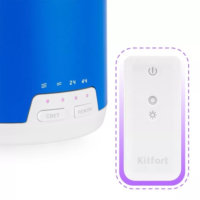 Увлажнитель воздуха Kitfort КТ-2887-3, ультразвуковой, 15.6 Вт, 0.24 л, синий