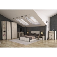 Тумба "Лабиринт", 550х435х400 прикроватная 554, Крафт Светлый, Серый Шпат