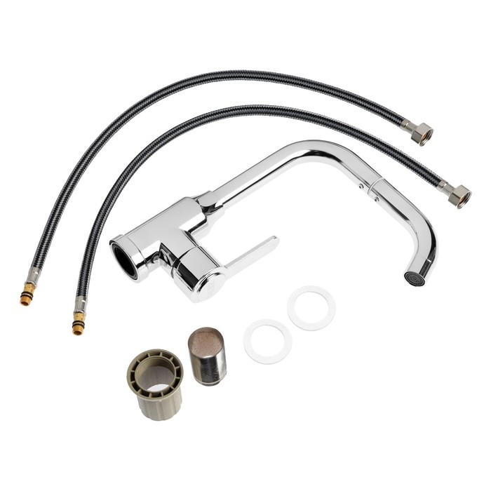 Смеситель для кухни ZEIN Z3704, поворотный излив высотой 20 см, ABS-пластик, хром Смеситель для кухни ZEIN Z3704, поворотный излив высотой 20 см, ABS-пластик, хром