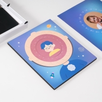 Фоторамка пластик 9х9 см "Молочные зубики" голубая 2х23х27 см