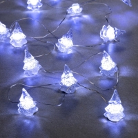 Гирлянда «Нить» 2 м роса с насадками «Снежная ёлочка», IP20, серебристая нить, 20 LED, 2 режима, батарейки ААх2 (нет в комплекте), свечение белое Гирлянда «Нить» 2 м роса с насадками «Снежная ёлочка», IP20, серебристая нить, 20 LED, 2 режима, батарейки ААх2 (нет в комплекте), свечение белое