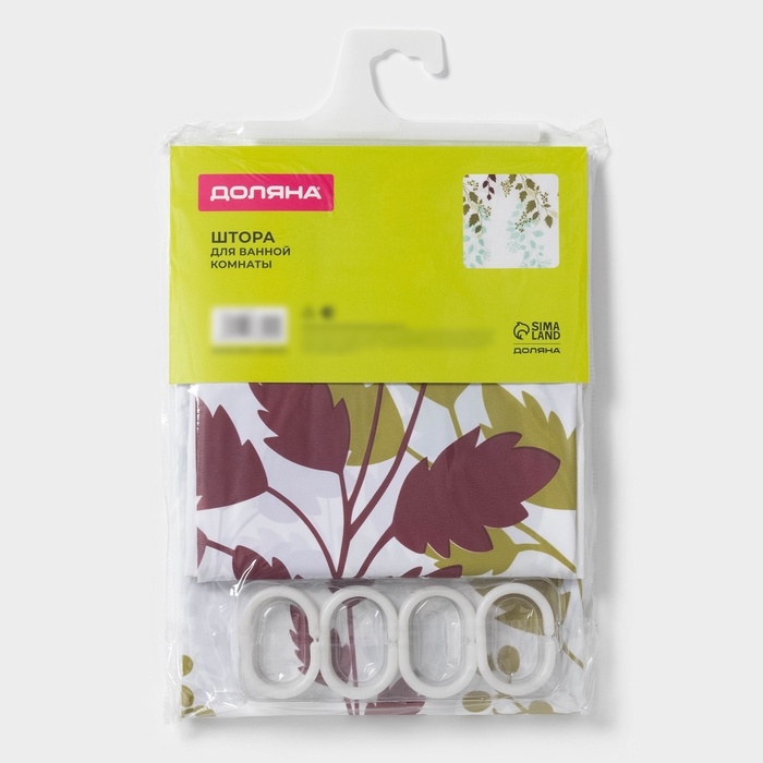 Штора для ванны Доляна &laquo;Осень&raquo;, 180&times;180 см, EVA