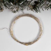 Гирлянда &laquo;Нить&raquo; 5 м роса, IP20, серебристая нить, 50 LED, свечение тёплое белое, USB