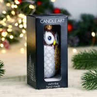 Ёлочная игрушка "Совушка" ручная роспись, 11 см, бело-серая