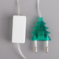 Гирлянда &laquo;Нить&raquo; 5 м с насадками &laquo;Олени&raquo;, IP20, прозрачная нить, 20 LED, свечение мульти (RG/RB), мигание, 220 В