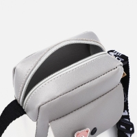 Сумка детская на длинном ремне, наружный карман, цвет серый