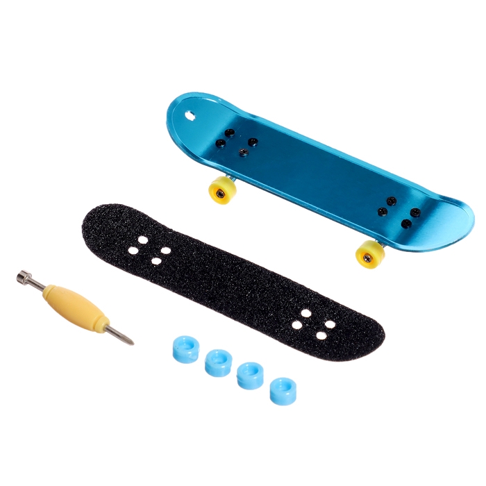 Фингерборд металлический &laquo;Золотой трюк&raquo;, 2 комплекта колёс, ключ, цвет МИКС