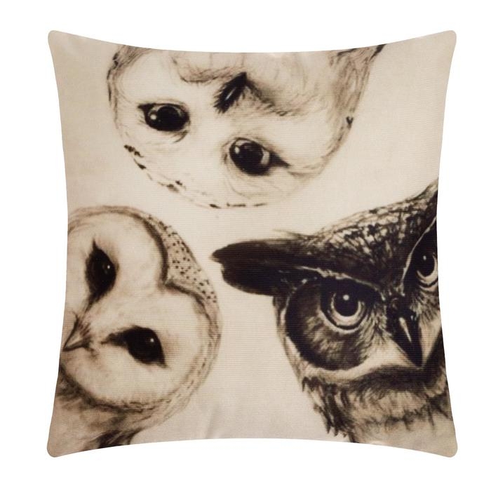 Наволочка декоративная Этель &laquo;Совы&raquo; 40х40 см, велюр