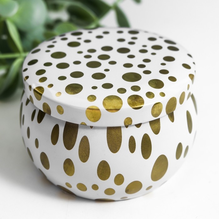 Шкатулка металл круглая Шкатулка металл круглая "Рисунки золотом на белом и чёрном" МИКС 5,2х7,5х7,5 см