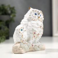 Сувенир керамика "Белый филин с совёнком" с золотом, стразы 10,7 см Сувенир керамика "Белый филин с совёнком" с золотом, стразы 10,7 см
